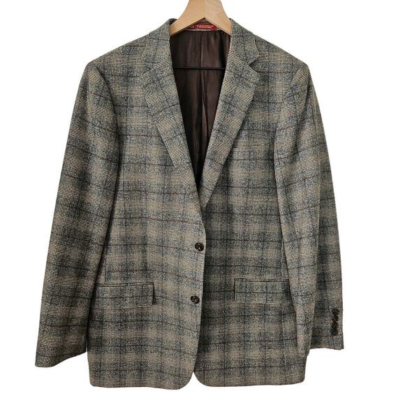 Hart Schaffner Marx Gray Plaid Blazer - Picture 1 of 14